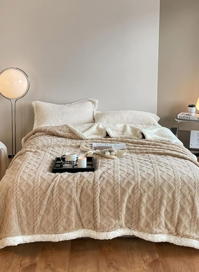 بطانية فليس دافئة وناعمة وسميكة لفصل الشتاء، بطانية قابلة للعكس مريحة ومنفوخة للسرير والأريكة والكراسي، الحجم: 200*230 سم - Image 2