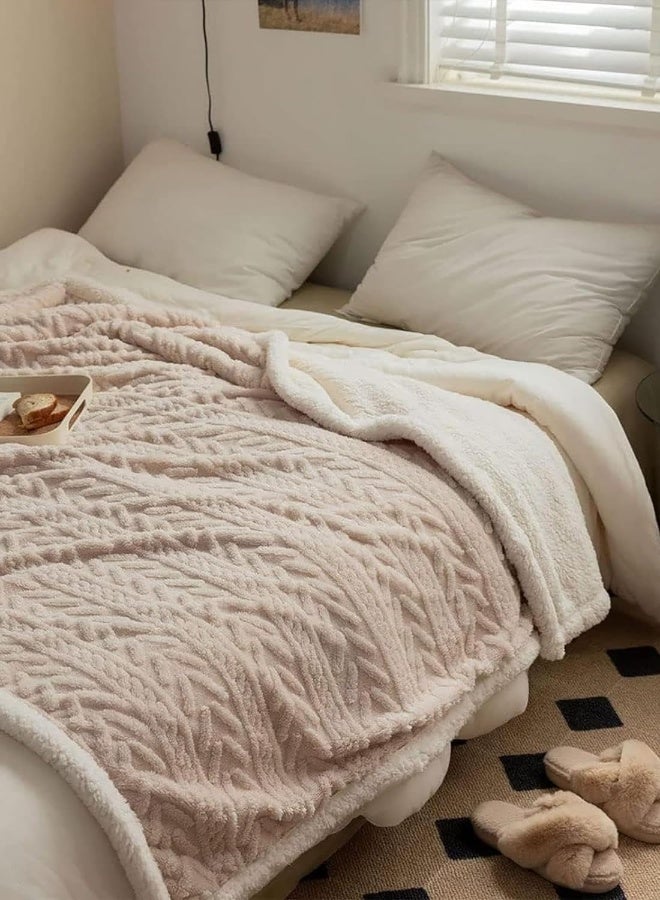 بطانية فليس دافئة وناعمة وسميكة لفصل الشتاء، بطانية قابلة للعكس مريحة ومنفوخة للسرير والأريكة والكراسي، الحجم: 200*230 سم - Image 3