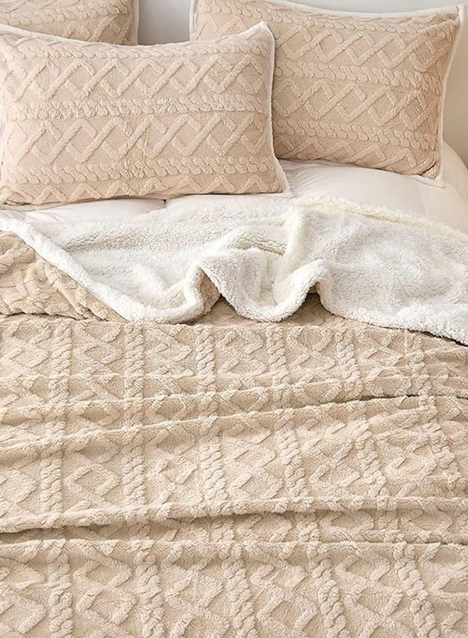 بطانية فليس دافئة وناعمة وسميكة لفصل الشتاء، بطانية قابلة للعكس مريحة ومنفوخة للسرير والأريكة والكراسي، الحجم: 200*230 سم - Image 4