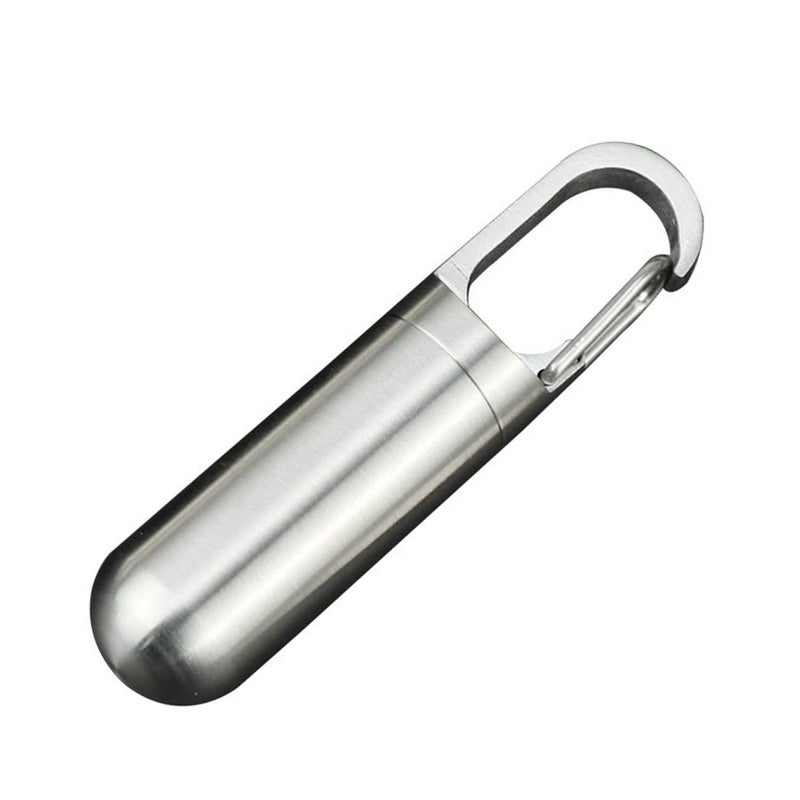 J21 Stainless Steel Medicine Container Sealing Waterproof Portable Mini Capsule Bottle Holder Keychain for Outdoor Travel Mini - Image 4