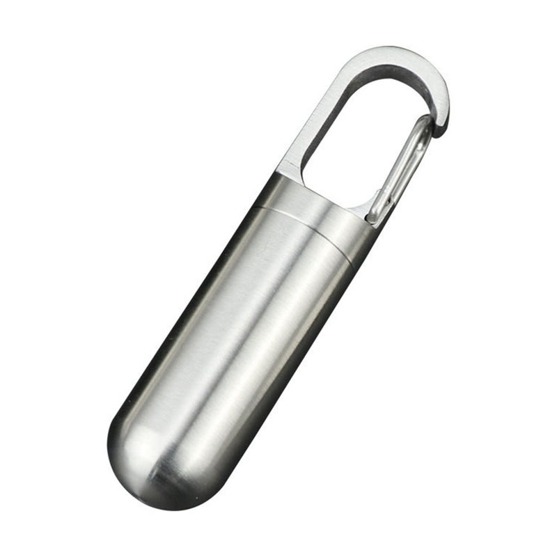 J21 Stainless Steel Medicine Container Sealing Waterproof Portable Mini Capsule Bottle Holder Keychain for Outdoor Travel Mini - Image 1