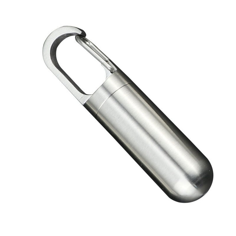 J21 Stainless Steel Medicine Container Sealing Waterproof Portable Mini Capsule Bottle Holder Keychain for Outdoor Travel Mini - Image 3
