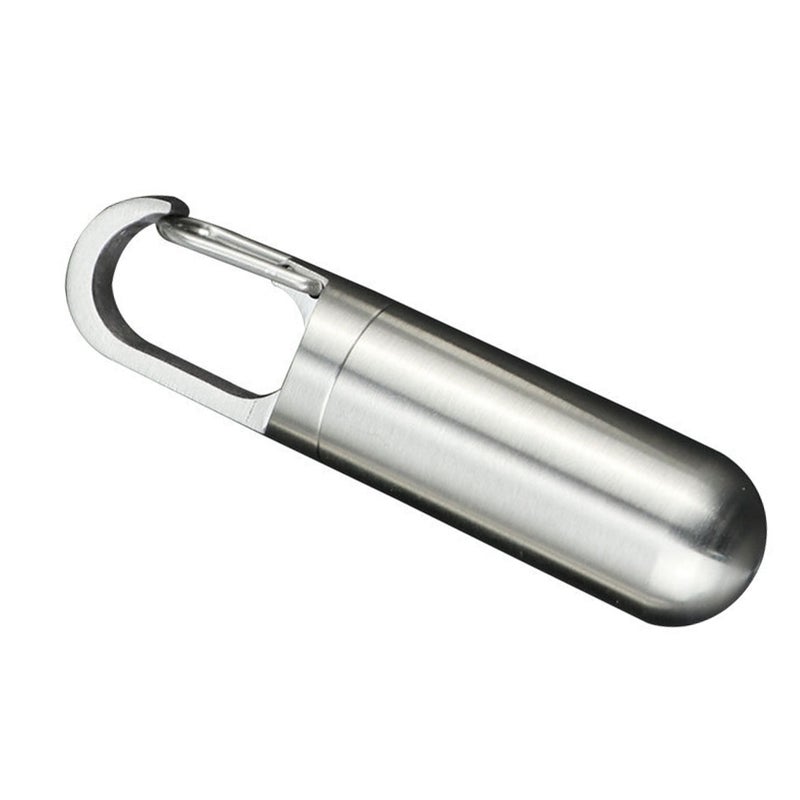J21 Stainless Steel Medicine Container Sealing Waterproof Portable Mini Capsule Bottle Holder Keychain for Outdoor Travel Mini - Image 2