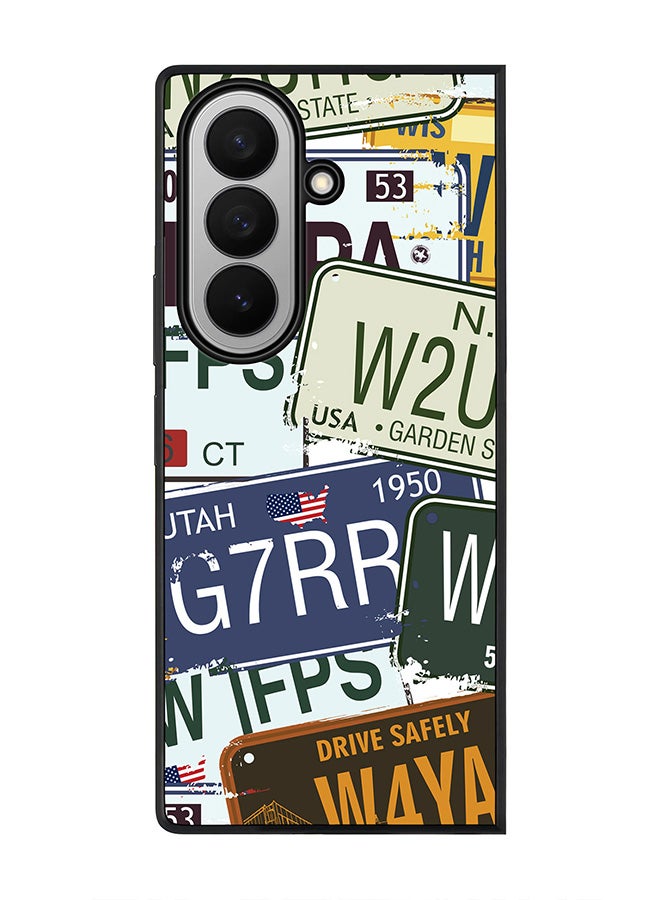 Stylizedd For Samsung Galaxy Z Fold7 Case,Slim fit Camera Protection, Shockproof Thin Phone cover  - Number Plates