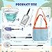 Olutacot 10 Pack Beach Toys Set Adjustable Extra Long Sand Sifter Mesh Shovel Mesh Beach Bag for Kids Foldable Beach Bucket Beach Shovel Sand Toys for Shells Collecting Shark Tooth Beach Toys - Image 4