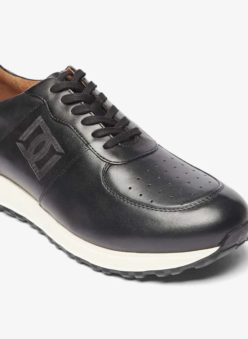 DUCHINI Men's Solid Lace-Up Low Ankle Sneakers