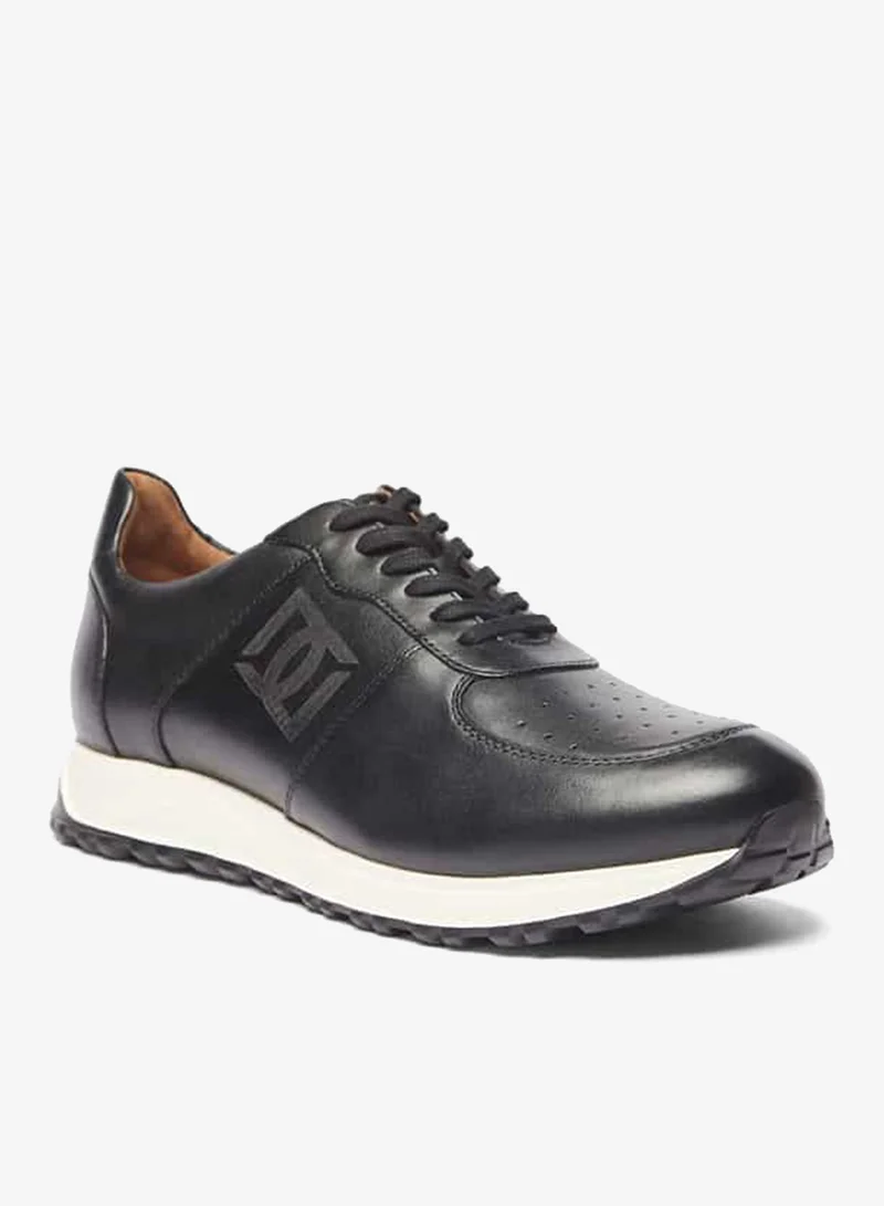 DUCHINI Men's Solid Lace-Up Low Ankle Sneakers