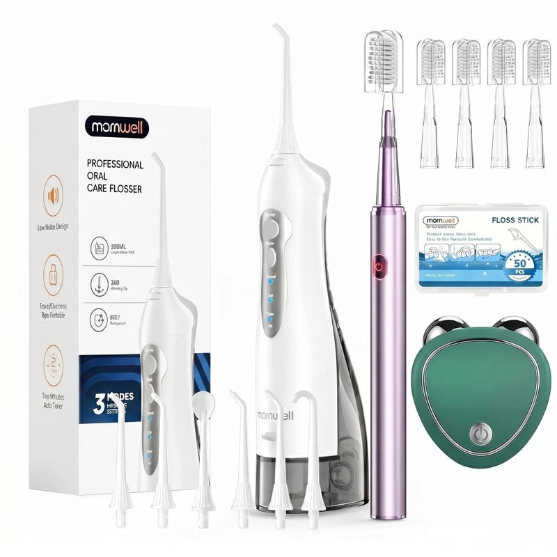Mornwell Upgraded Pro Detal Care Kit: 3-Mode Water Flosser & Electric Toothbrush | Premium Oral Clean Set with Larger Tank for Gum Health - Image 1