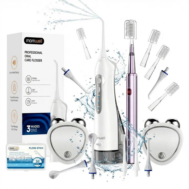 Mornwell Upgraded Pro Detal Care Kit: 3-Mode Water Flosser & Electric Toothbrush | Premium Oral Clean Set with Larger Tank for Gum Health - Image 2