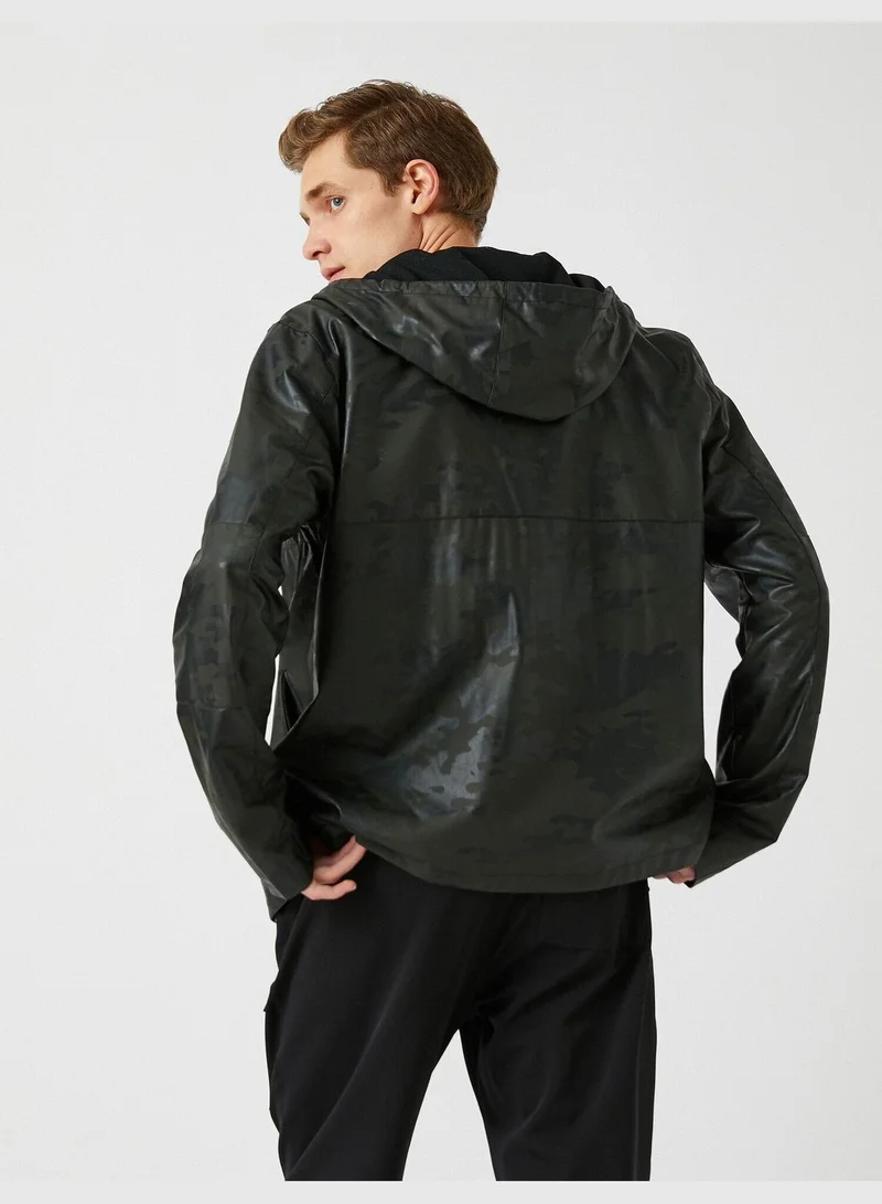 KOTON Camouflage Patterned Coat