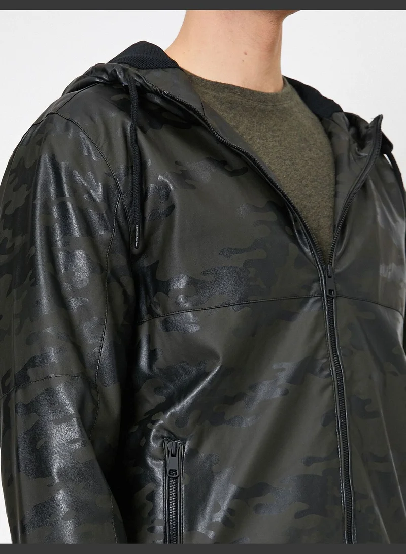 KOTON Camouflage Patterned Coat