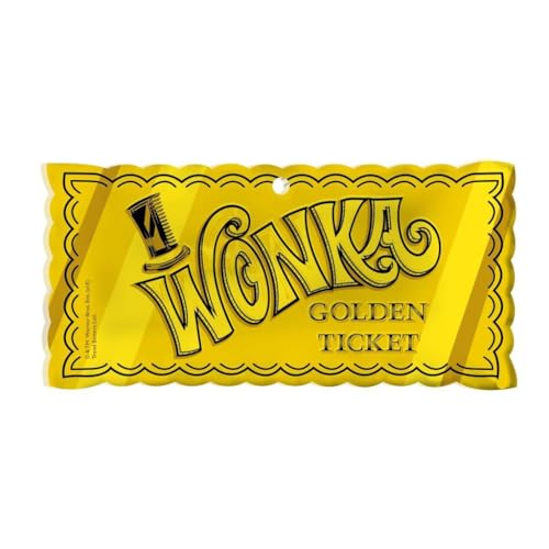 Trend Setters Willy Wonka and The Chocolate Factory – Golden Ticket – Ticket-Shaped Acrylic Print – Ideal for Gifting and Collecting - Image 1
