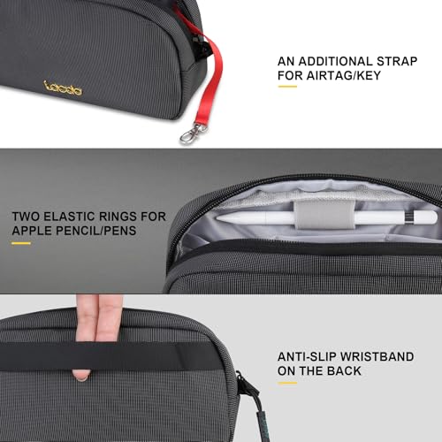 Lacdo Electronics Organizer Travel Case, Travel Bag Water Resistant Cable Organizer, Tech Accessories Pouch Carry Storage Bag for Charger, Cord, Hard Drive, Phone, Power Bank, Travel Essentials, Black - Image 2