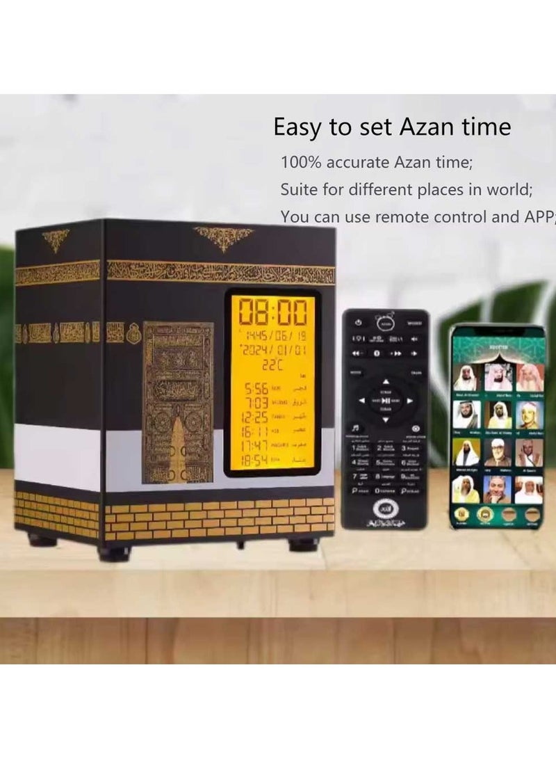 كابتن تيك مكبر صوت للقرآن متعدد الوظائف مع شاشة كبيرة للصلاة وساعة الأذان، تطبيق، بلوتوث ومكبر صوت للقرآن يتم التحكم فيه عن بعد مع شكل الكعبة عن بعد، أفضل هدية - Image 4
