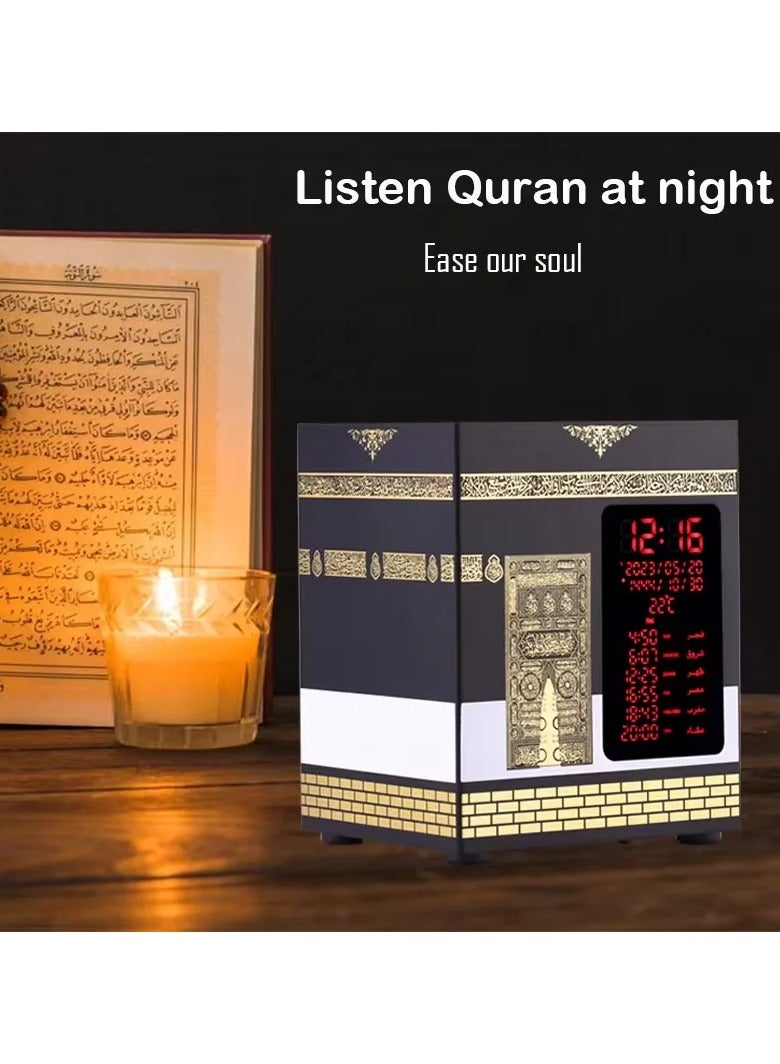 كابتن تيك مكبر صوت للقرآن متعدد الوظائف مع شاشة كبيرة للصلاة وساعة الأذان، تطبيق، بلوتوث ومكبر صوت للقرآن يتم التحكم فيه عن بعد مع شكل الكعبة عن بعد، أفضل هدية - Image 5