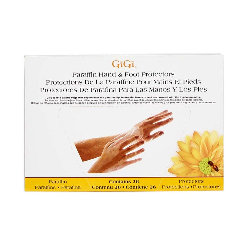 GiGi Paraffin Wax Bags for Hands Feet Protectors Disposable Plastic Paraffin Liners for Wax Treatment Bath Gloves for Hands 26 Count 1 Pack