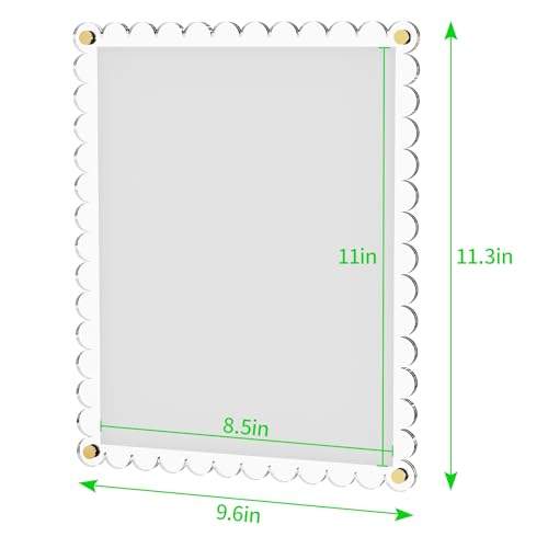 Laumffon Certificate Frame, 8.5x11 Wall Mount Picture Diploma Document Degree Frame, No Drill Clear Acrylic Photo Frame with Adhesive Tape and Golden Screws for Certificate, Pressed Flowers, Money, Diploma, 1Pcs - Image 4
