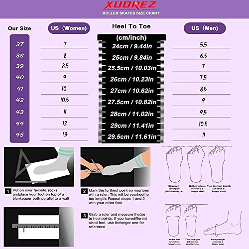 XUDREZ Roller Skates for Women Men Shiny Double Row Four Wheels Roller Skates Womens Roller Skates with Shoes Bag - Image 2