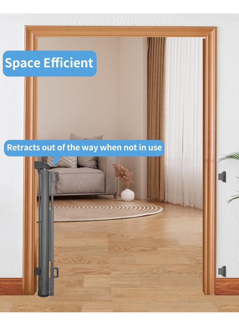 Retractable Baby Gate for Doorways and Stairs, Mesh Safety Gate for Pet, Indoor & Outdoor Use, One-Hand Operation, Easy Installation, 33.6" Tall, Expands to 55" Wide（33.6"x55"） - Image 4