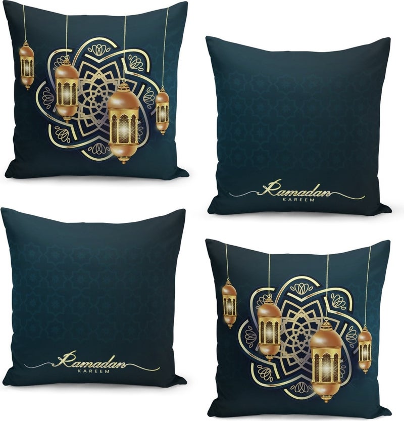 Filamente 4-Piece Cushion Cover Set Ramadan Special Pattern Double-Sided Digital Printed 