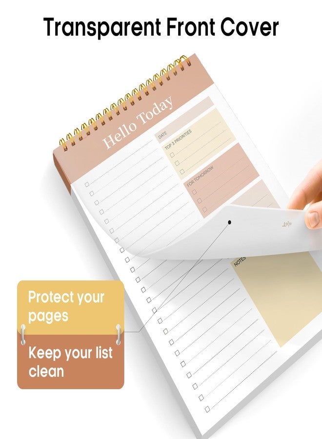 Taja To Do List Notepad - To Do List Notebook for Work with 52 Sheets, Undated Daily Planner Perfect for Daily Tasks and Goal Setting, Notepad Suitable for Office, Home & School - Brown - Image 3