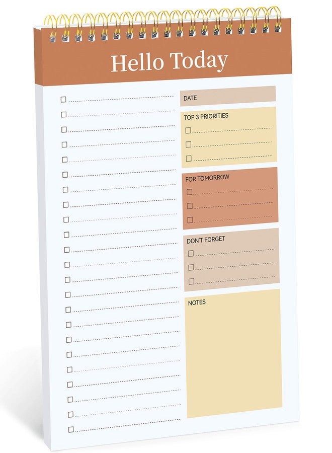 Taja To Do List Notepad - To Do List Notebook for Work with 52 Sheets, Undated Daily Planner Perfect for Daily Tasks and Goal Setting, Notepad Suitable for Office, Home & School - Brown - Image 1