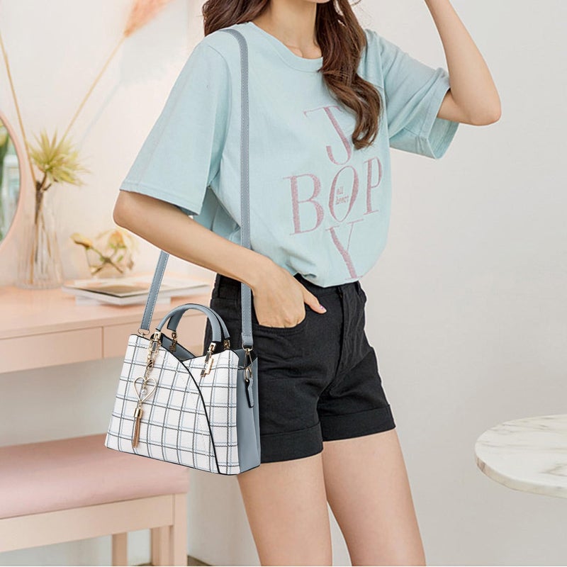 Xiaoyu Small Purses and Handbags for Women Fashion Crossbody Bag Lightweight Shoulder Bag Top Handle Satchel Purse (Light Blue-2) - Image 4