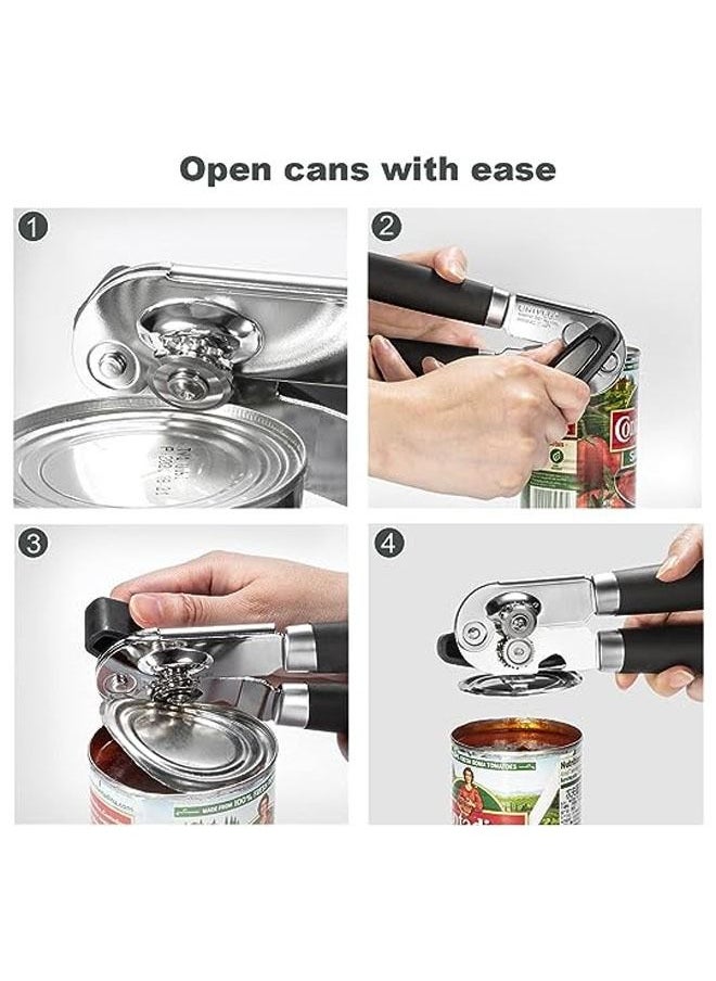 Can Opener Manual, Tin Opener Can Openers That Work with Anti-Slip Grips Ultra Large Knob, Can Opener Heavy Duty Tin Openers for Elderly for Arthritis Hands