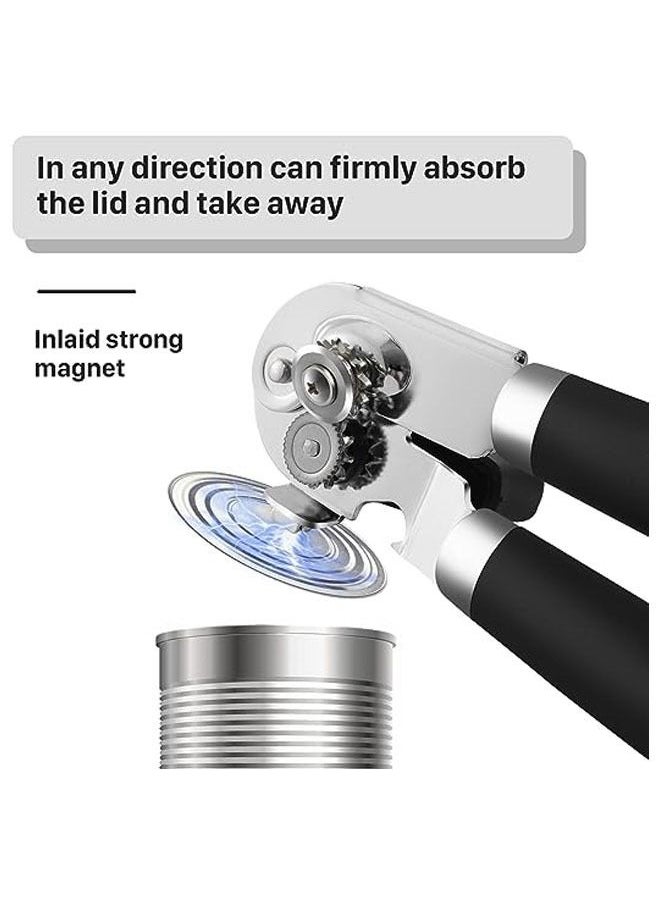 Can Opener Manual, Tin Opener Can Openers That Work with Anti-Slip Grips Ultra Large Knob, Can Opener Heavy Duty Tin Openers for Elderly for Arthritis Hands