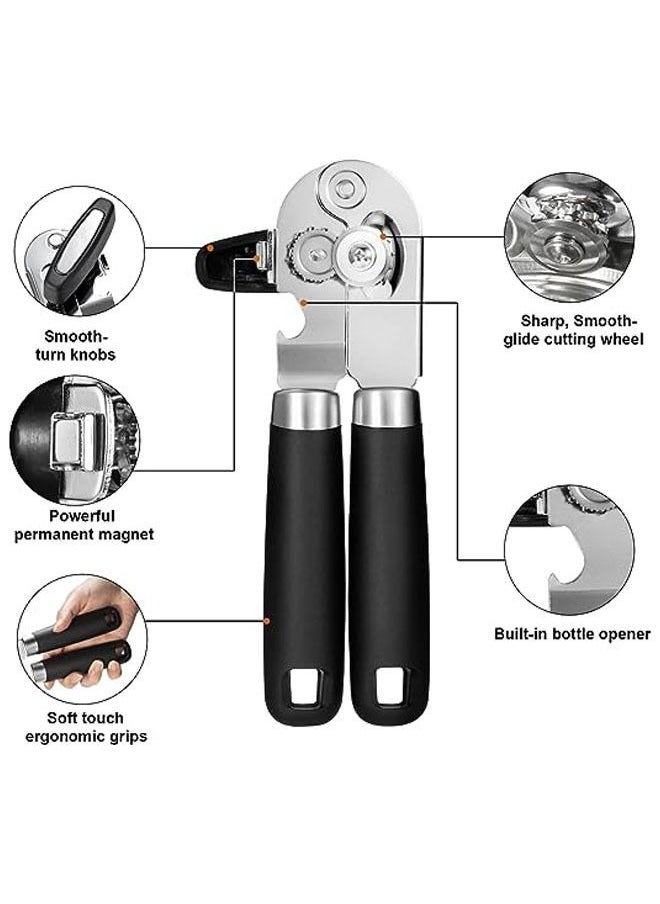 Can Opener Manual, Tin Opener Can Openers That Work with Anti-Slip Grips Ultra Large Knob, Can Opener Heavy Duty Tin Openers for Elderly for Arthritis Hands