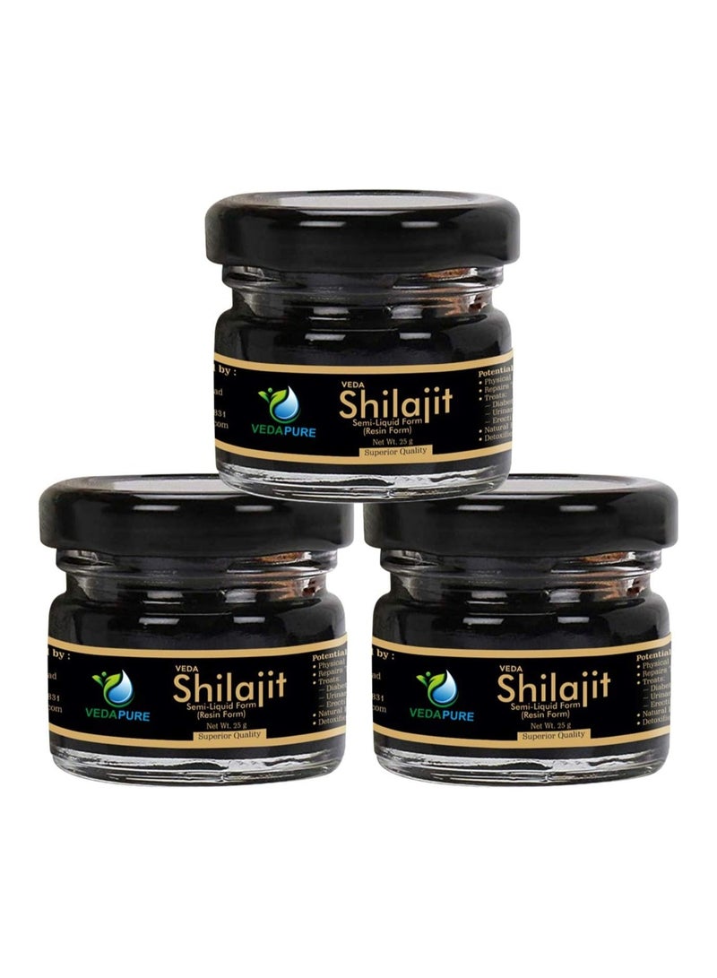 VEDAPURE Vedapure Shilajit 25 Gms, Pack of 3 - Image 1