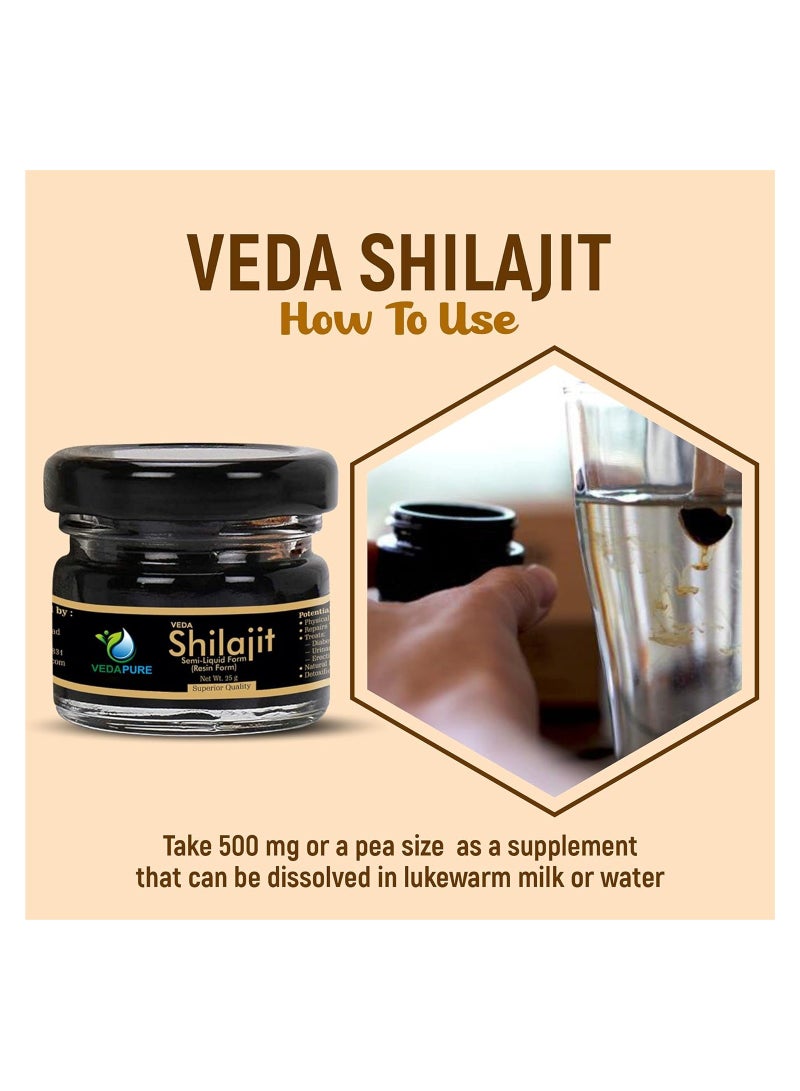 VEDAPURE Vedapure Shilajit 25 Gms, Pack of 3 - Image 5