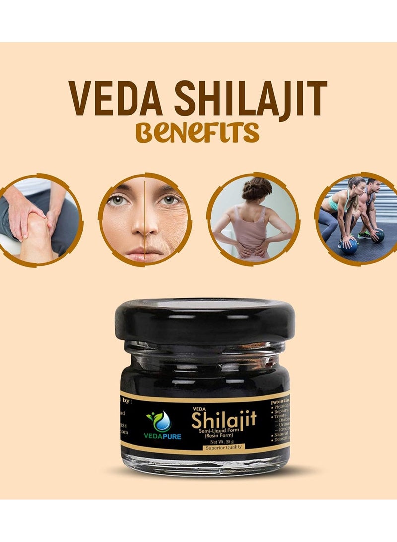 VEDAPURE Vedapure Shilajit 25 Gms, Pack of 3 - Image 4
