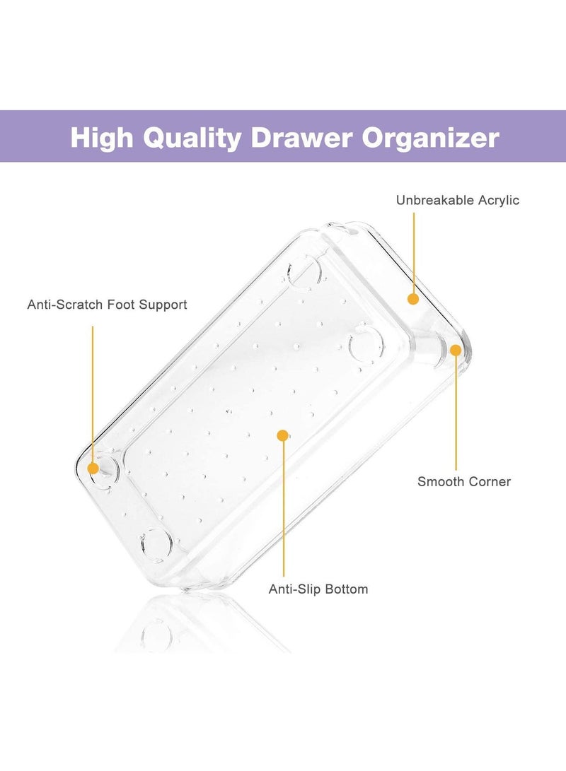 هومستر طقم صواني منظم لأدراج المكتب من البلاستيك الشفاف مكون 7 قطع لغرفة النوم وأواني المطبخ والمكياج - Image 4