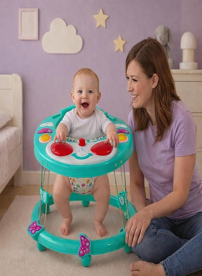 Maanit Round Kids Walker with Foldable, Cushion Seat | Activity Walker for Baby with Musical Toy Bar | Walker Baby 6-18 Months Boys Girls (Green) - Image 4