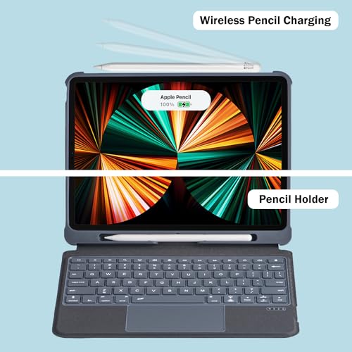 Concept Kart Keyboard Case for iPad Air 11 inch 2024/ 5th/ 4th Generation & iPad Pro 11 inch Cover with Kickstand, 7 Colors Backlit, Large Touchpad, Detachable Keyboard, Pencil Holder - Image 5