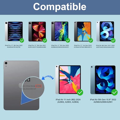Concept Kart Keyboard Case for iPad Air 11 inch 2024/ 5th/ 4th Generation & iPad Pro 11 inch Cover with Kickstand, 7 Colors Backlit, Large Touchpad, Detachable Keyboard, Pencil Holder - Image 3