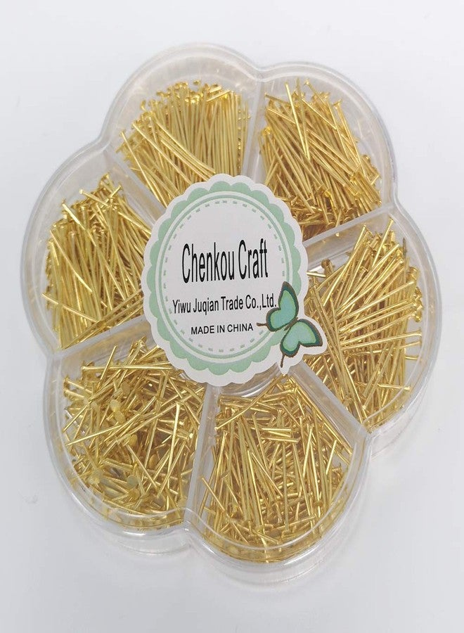Chenkou Craft 700pcs Assorted of 7 Sizes Mix Flat Head Pins for Jewelry Making (Gold, Mix) - Image 4