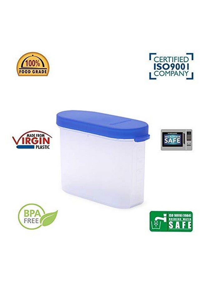 Mahaware Modular Mini Oval Plastic Fridge Door Kitchen Container Set, 150ml, Set of 9, Blue - Image 3