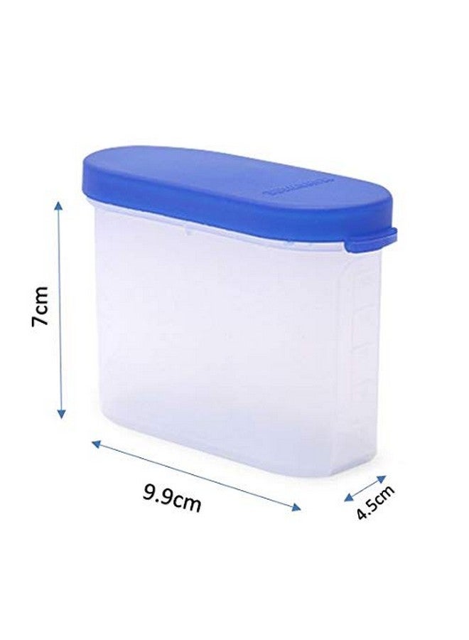 Mahaware Modular Mini Oval Plastic Fridge Door Kitchen Container Set, 150ml, Set of 9, Blue - Image 4