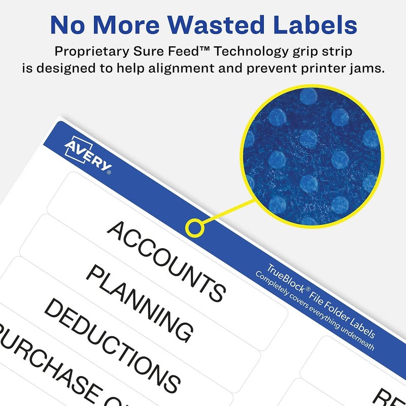 Avery 8366 Permanent Filing Labels, 1/3 Cut, 750/PK, White - Image 5