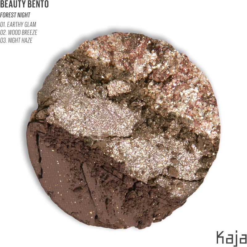 KAJA Beauty Bento Eyeshadow Trio - Forest Night- 3 in 1 Mosaic Chrome Shimmer Matte Eye Shadow Palette - Long Lasting Blendable Pigmented Vegan Cruelty Free Compact Makeup - Image 2