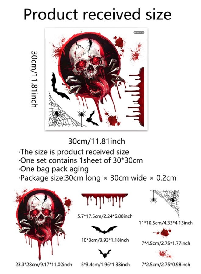 JCB CHIC Toilet Lid Sticker, Halloween Horrible Toilet Lid Decal, PVC Waterproof Toilet Sticker for Halloween Bathroom Decoration, Scary Window Cling Sticker, Wall Door Floor Decorative Stickers - Image 3