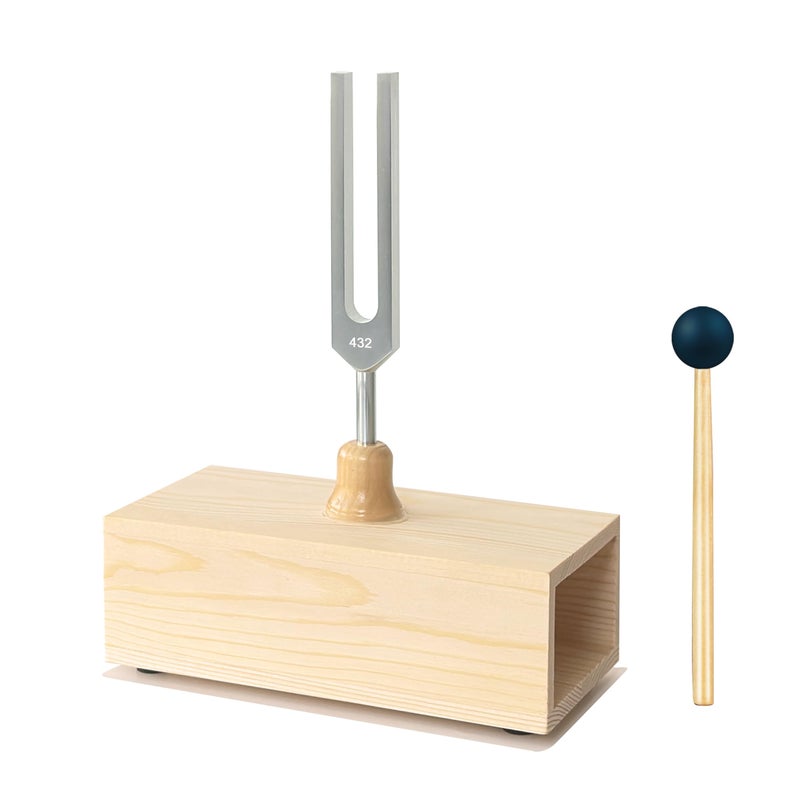 TENFLY 432 Hz Tuning Fork Paired with Elegant Wooden Resonator for Ultimate Meditation Experience - Image 1
