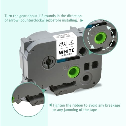 Topcolor 6-Pack 24mm 0.94" Laminated Tape Compatible for Brother 24mm Label Tape Tze-151 251 451 551 651 751 P Touch Tze Tz 1 Inch Multi-Color Label for PTD610BT PTD600 PTP710BT PTP750W PTP910BT - Image 2