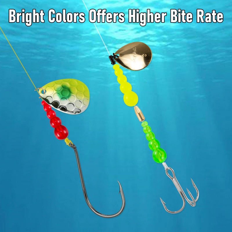 Dr.fish 50 Pack Stacked Fishing Beads Lure Making Supplies Spinner Making Accessories Walleye Rig Inline Spinner Salmon Eggs Eggs Green - Image 4