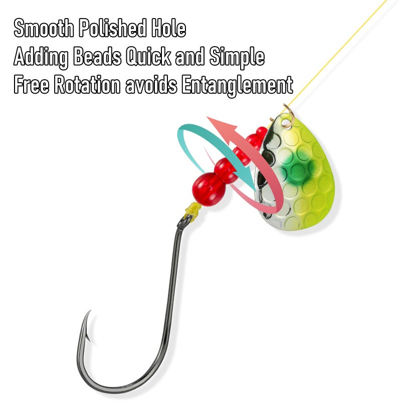 Dr.fish 50 Pack Stacked Fishing Beads Lure Making Supplies Spinner Making Accessories Walleye Rig Inline Spinner Salmon Eggs Eggs Green - Image 3