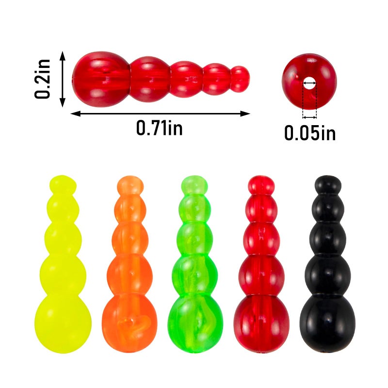 Dr.fish 50 Pack Stacked Fishing Beads Lure Making Supplies Spinner Making Accessories Walleye Rig Inline Spinner Salmon Eggs Eggs Green - Image 2