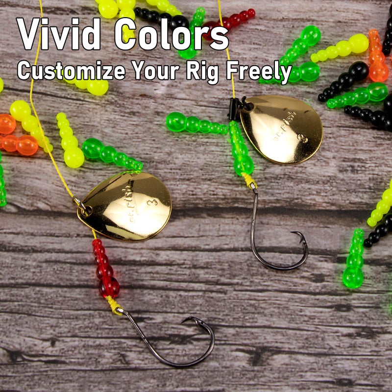 Dr.fish 50 Pack Stacked Fishing Beads Lure Making Supplies Spinner Making Accessories Walleye Rig Inline Spinner Salmon Eggs Eggs Green - Image 5