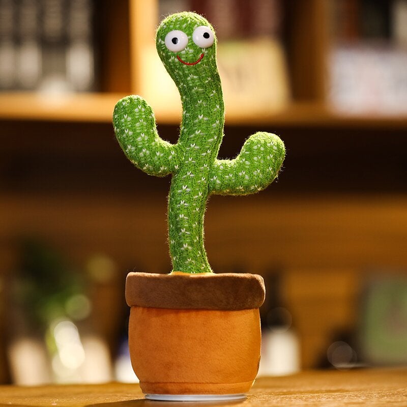 Sand sculpture dancing cactus can sing, learn to speak, swing, electric music, twist and enchanting net red plush toy batch Chinese song light-emitting recording 2 buttons (usb charging model) 32cm - Image 3